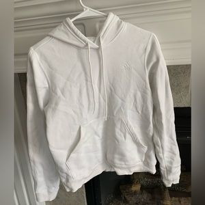 Adidas white hooded sweatshirt, size small.